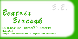 beatrix bircsak business card